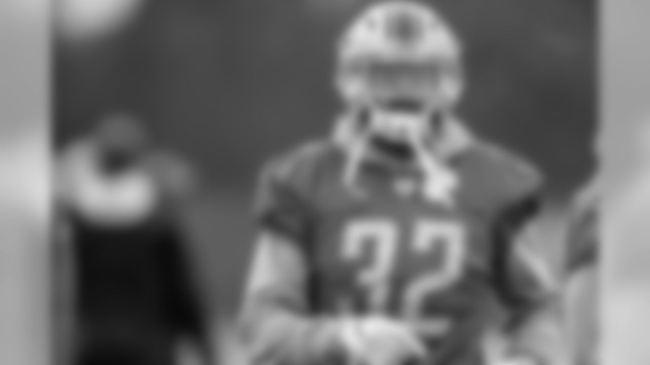 Detroit Lions safety Tavon Wilson (32) during practice at the Detroit Lions training facility on Thursday, Dec. 27, 2018 in Allen Park, Mich. (Detroit Lions via AP)
