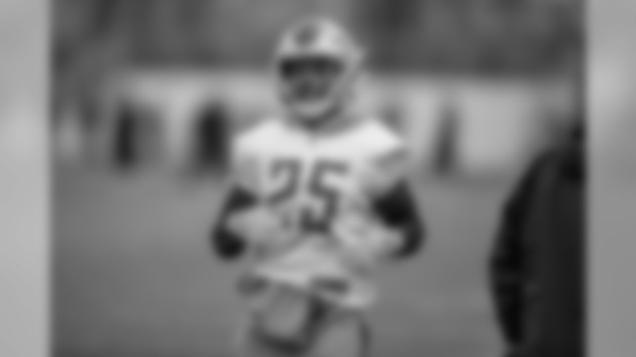 Detroit Lions running back Theo Riddick (25) during practice at the Detroit Lions training facility on Friday, Dec. 28, 2018 in Allen Park, Mich. (Detroit Lions via AP)