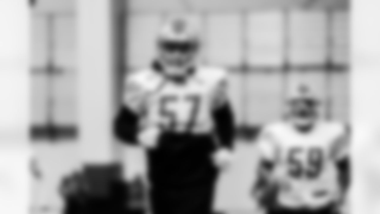 Detroit Lions linebacker Anthony Pittman (57) during Lions practice at the Training Facility in Allen Park, MI on December 31, 2021. (Jeff Nguyen/Detroit Lions)