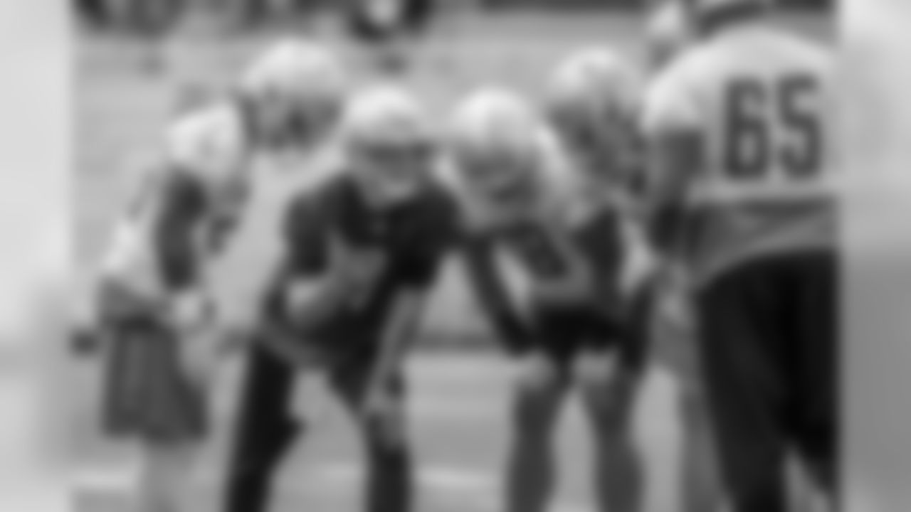 Detroit Lions quarterback Matthew Stafford (9) and the offensive huddle during Day 1 of minicamp on Tuesday, June 4, 2019 in Allen Park, Mich. (Detroit Lions via AP)