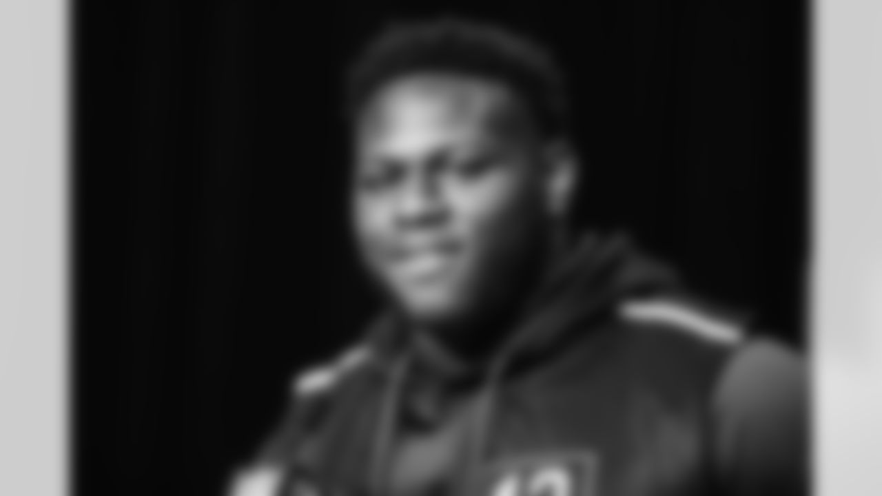 N.C. State offensive lineman Ickey Ekwonu during the NFL Combine press conference on March 3, 2022. (Detroit Lions).