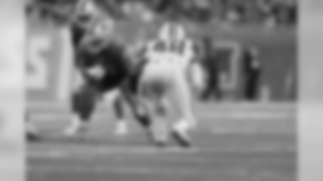 Detroit Lions tackle Taylor Decker (68) during a NFL football game against the New York Jets on Monday, Sept. 10, 2018 in Detroit. (Detroit Lions via AP).