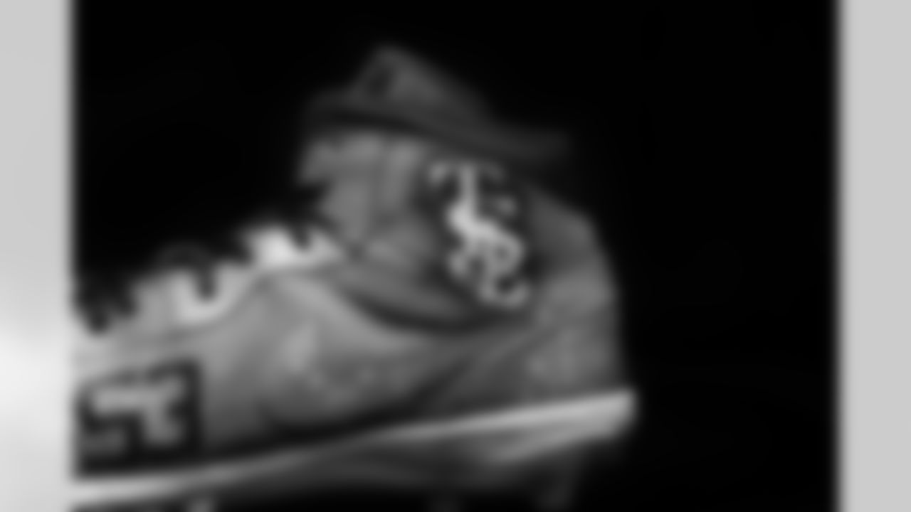 Cleats belonging to Detroit Lions outside linebacker Charles Harris (53) for the My Cause My Cleats initiative, shot in Allen Park MI on November 19, 2021. (Jeff Nguyen/Detroit Lions)