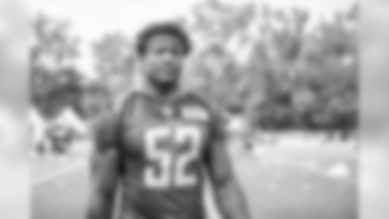 Detroit Lions linebacker Christian Jones (52) following Day 6 of Detroit Lions Training Camp presented by Rocket Mortgage on Wednesday, July 31, 2019 in Allen Park, Mich.