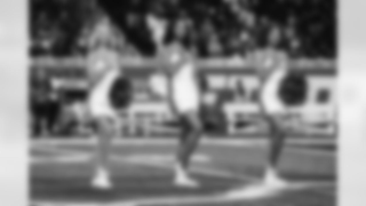 Cheerleaders national anthem during a NFL football preseason game against the Buffalo Bills on Friday, August 13, 2021 in Detroit, MI. (Jeff Nguyen/Detroit Lions).