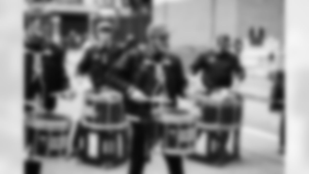 Detroit Lions Drumline performs outside Gate A before a NFL football game against the Minnesota Vikings on Sunday, December 5, 2021 in Detroit, MI. (Mike Ferdinande/Detroit Lions).