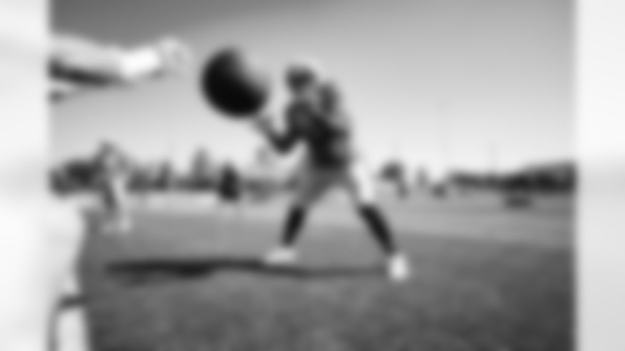 Detroit Lions tackle Germain Ifedi (70) during training camp at the Lions training facility in Allen Park, MI on August 16, 2023. (Josh Mandujano/Detroit Lions)