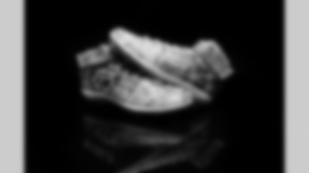 Cleats belonging to Detroit Lions tackle Matt Nelson (67) for the My Cause My Cleats initiative, shot in Allen Park MI on November 19, 2021. (Jeff Nguyen/Detroit Lions)