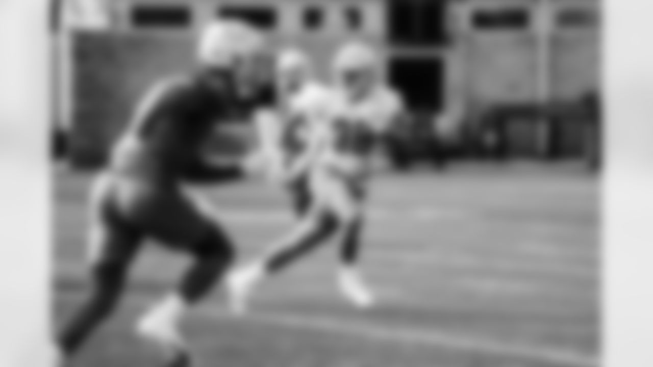 Detroit Lions linebacker Isaac Darkangelo (38) during rookie minicamp at the Detroit Lions facility in Allen Park, MI on May 14, 2023. (Jeff Nguyen/Detroit Lions)