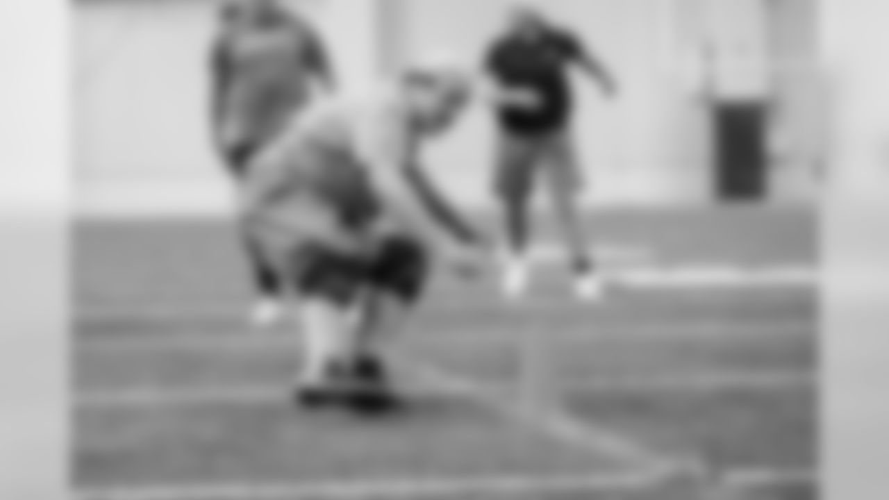 Detroit Lions center/guard Graham Glasgow during phase two of the voluntary offseason program on Thursday, May 9, 2019 in Allen Park, Mich. (Detroit Lions via AP)