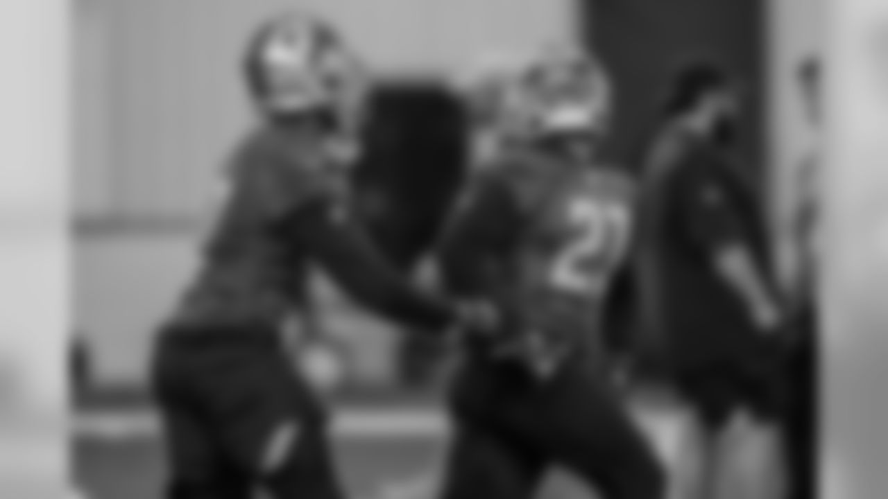 Detroit Lions safety Glover Quin (27) during practice at the Detroit Lions training facility on Friday, Dec. 21, 2018 in Allen Park, Mich. (Detroit Lions via AP)