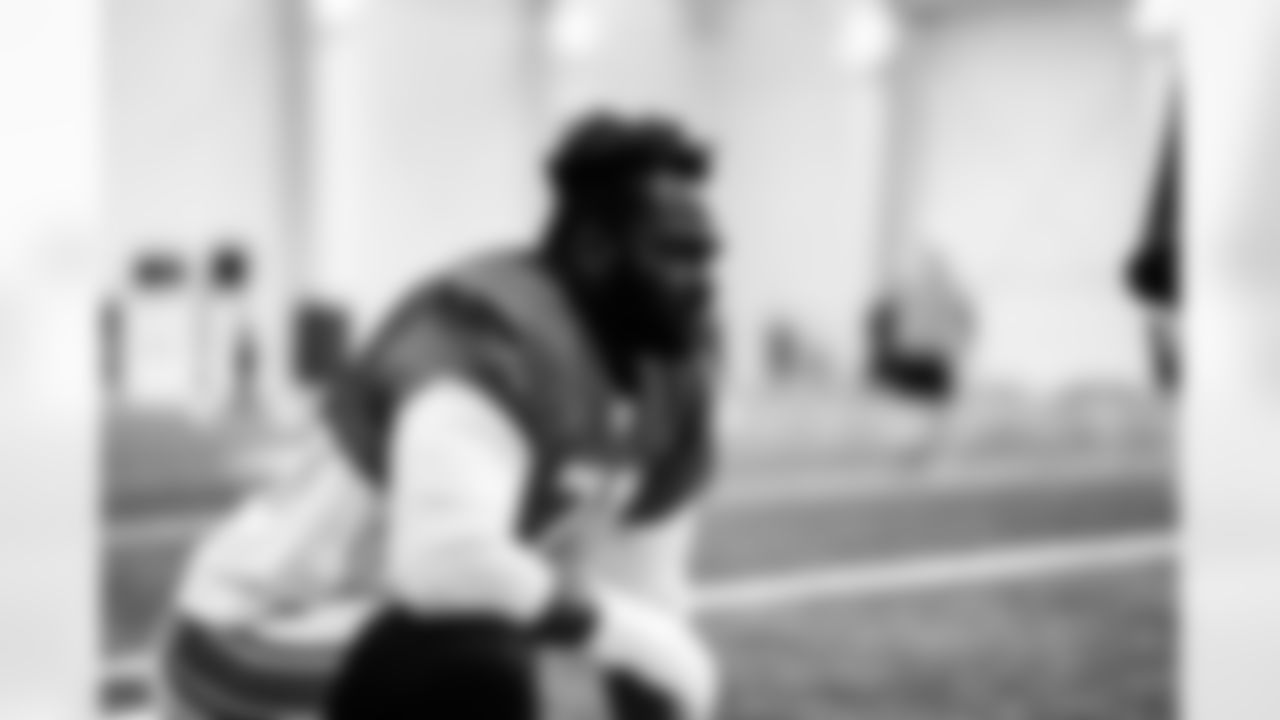 Detroit Lions guard Kayode Awosika (74) during practice at the Lions Training Facility in Allen Park, MI on November 4, 2022. (Jeff Nguyen/Detroit Lions)