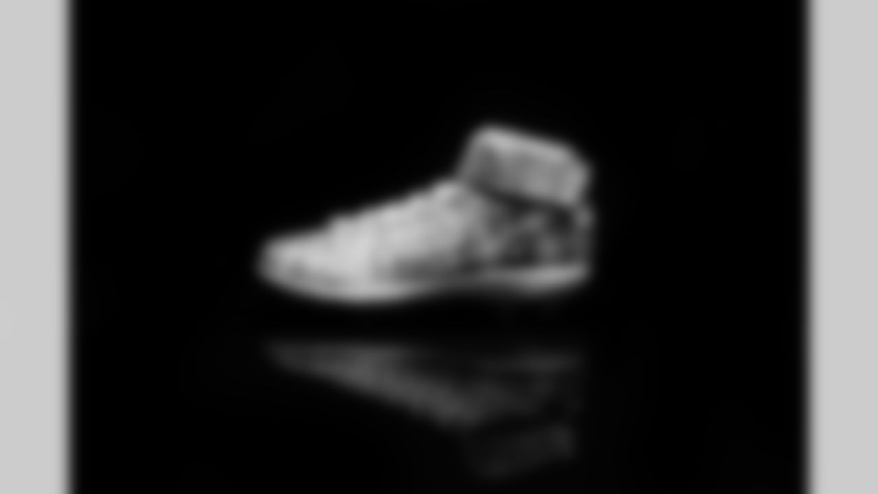 Cleats belonging to Detroit Lions tackle Matt Nelson (67) for the My Cause My Cleats initiative, shot in Allen Park MI on November 19, 2021. (Jeff Nguyen/Detroit Lions)