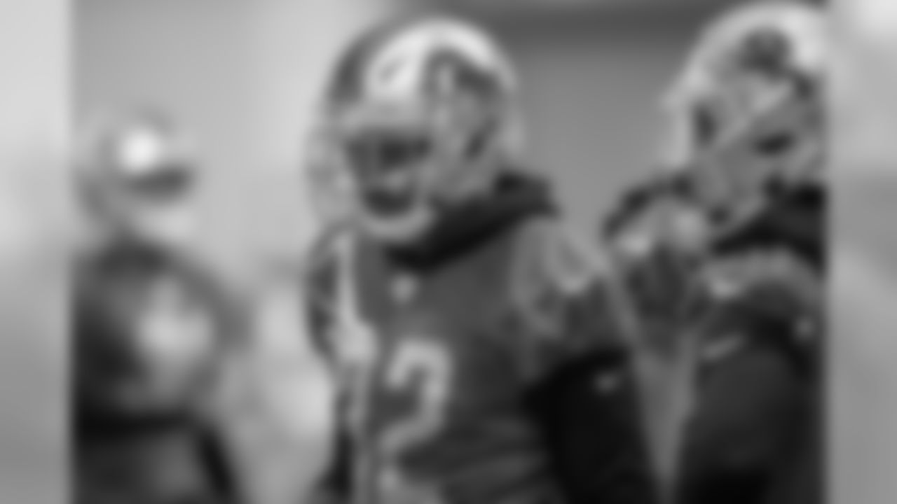 Detroit Lions safety Tavon Wilson (32) during practice at the Detroit Lions training facility on Friday, Dec. 21, 2018 in Allen Park, Mich. (Detroit Lions via AP)