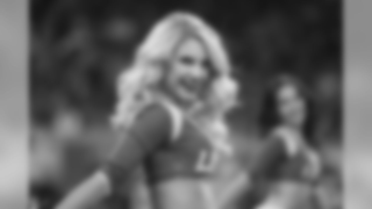 Detroit Lions cheerleaders perform during a NFL football game against the Minnesota Vikings on Sunday, Dec. 23, 2018 in Detroit. (Detroit Lions via AP).