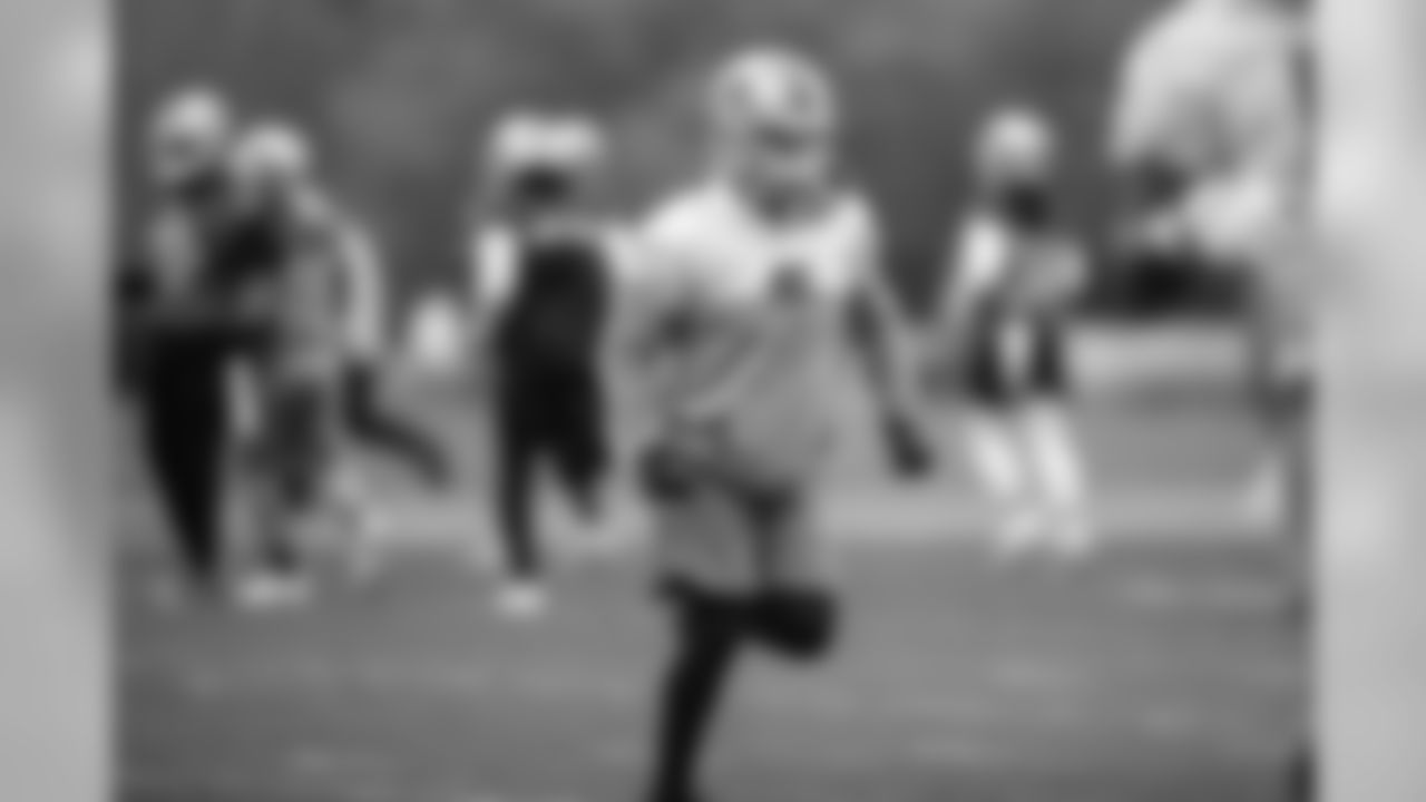 Detroit Lions kicker Matt Prater (5) warms up during practice at the Detroit Lions training facility on Thursday, Nov. 1, 2018 in Allen Park, Mich. (Detroit Lions via AP)