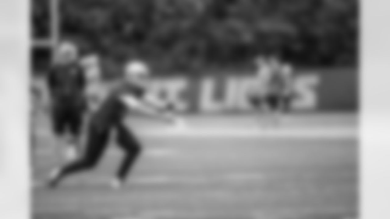 Detroit Lions quarterback Connor Cook (18) pitches the ball during Day 1 of minicamp on Tuesday, June 4, 2019 in Allen Park, Mich. (Detroit Lions via AP)