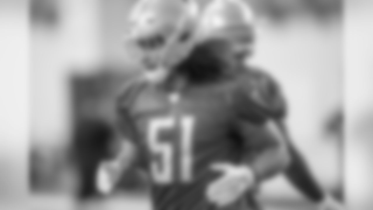 Detroit Lions linebacker Jahlani Tavai (51) during Day 2 of rookie minicamp on Saturday, May 11, 2019 in Allen Park, Mich. (Detroit Lions via AP)