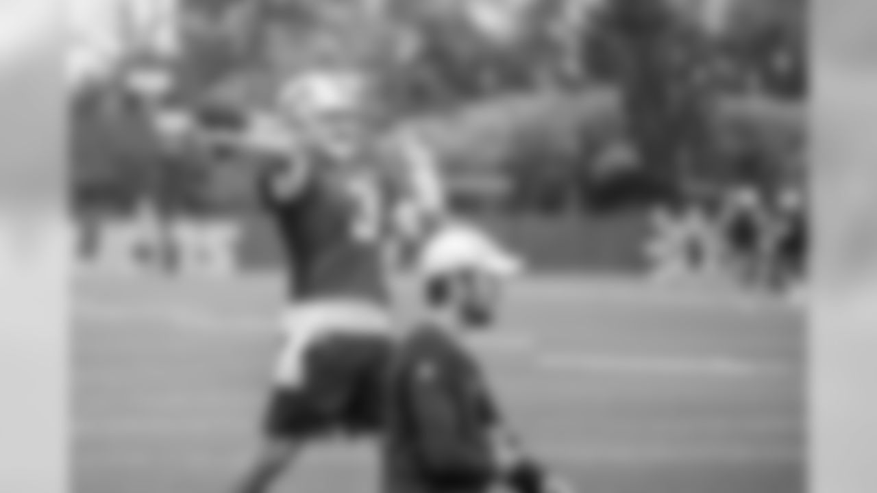 Detroit Lions quarterback Tom Savage (3) during practice at the Detroit Lions training facility on Tuesday, Aug. 27, 2019 in Allen Park, Mich. (Detroit Lions via AP)