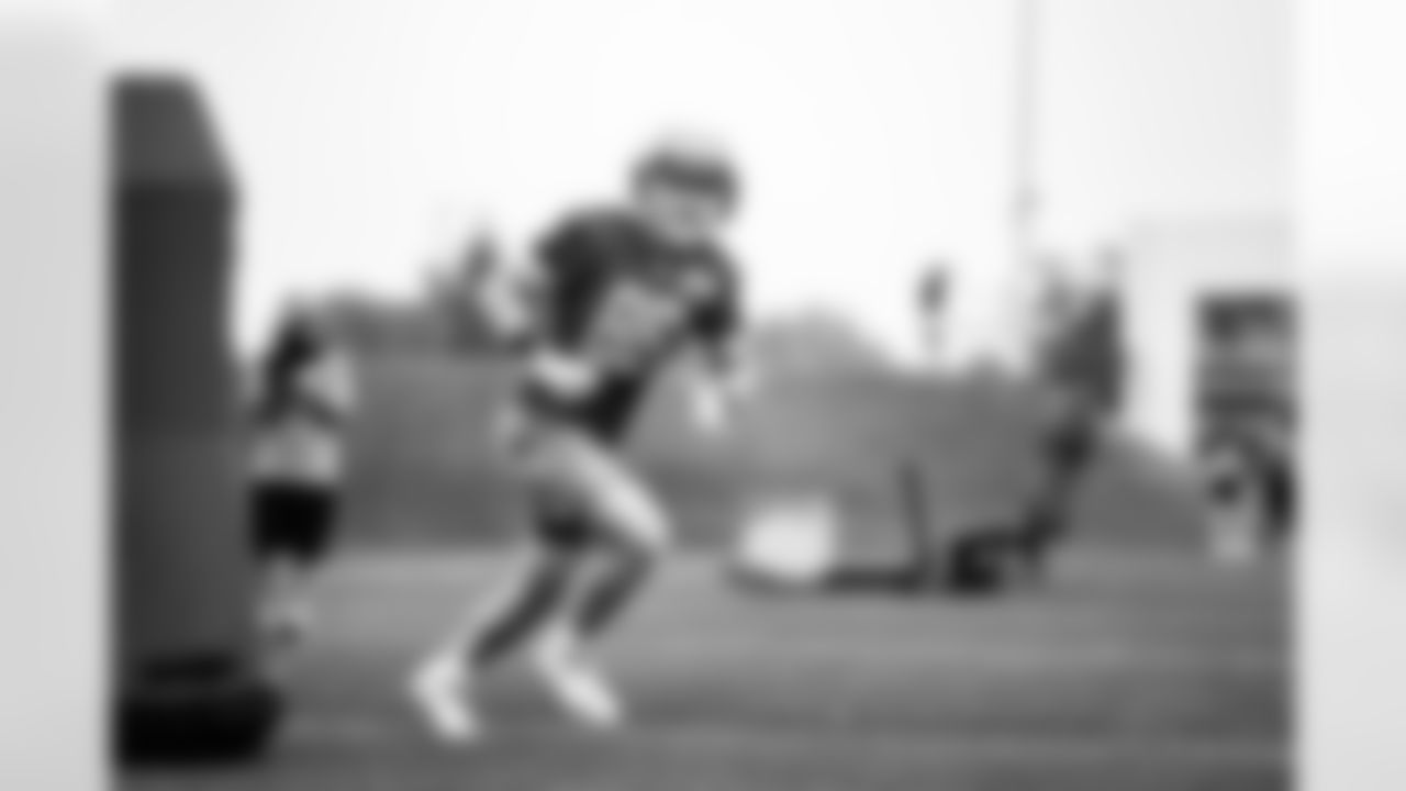 Detroit Lions tight end Garrett Griffin (86) during Lions Training Camp at the Training Facility in Allen Park, MI on August 5, 2022. (Jeff Nguyen/Detroit Lions)