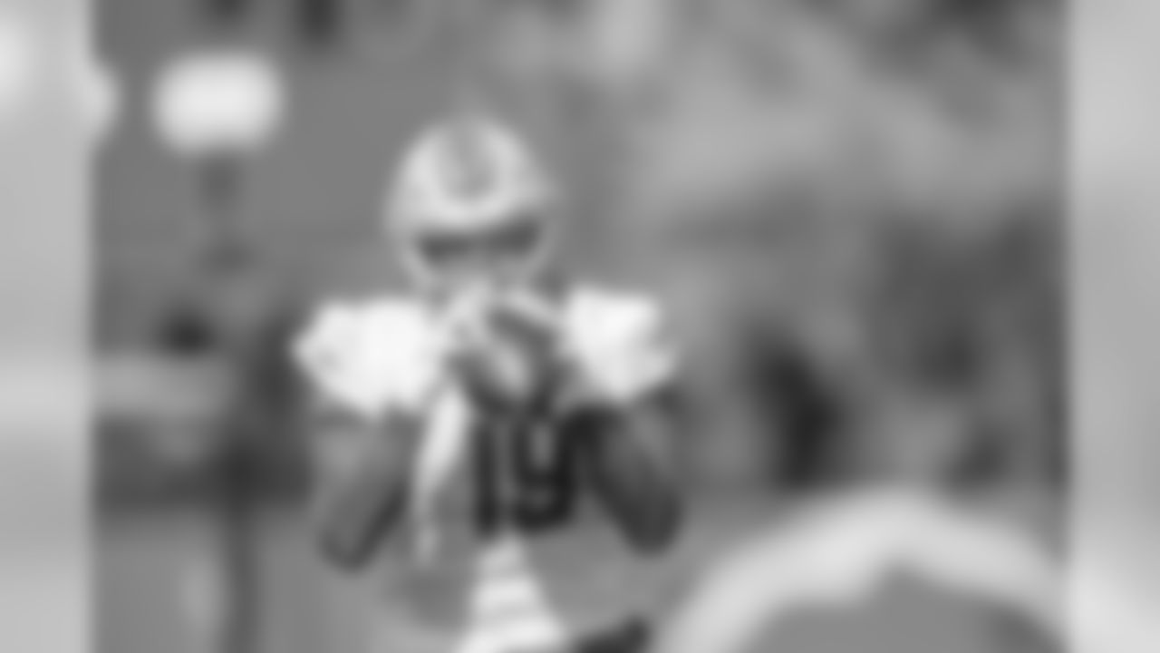 Detroit Lions wide receiver Kenny Golladay (19) during practice at the Detroit Lions training facility Thursday, Oct. 10, 2019 in Allen Park, Mich. (Detroit Lions via AP)