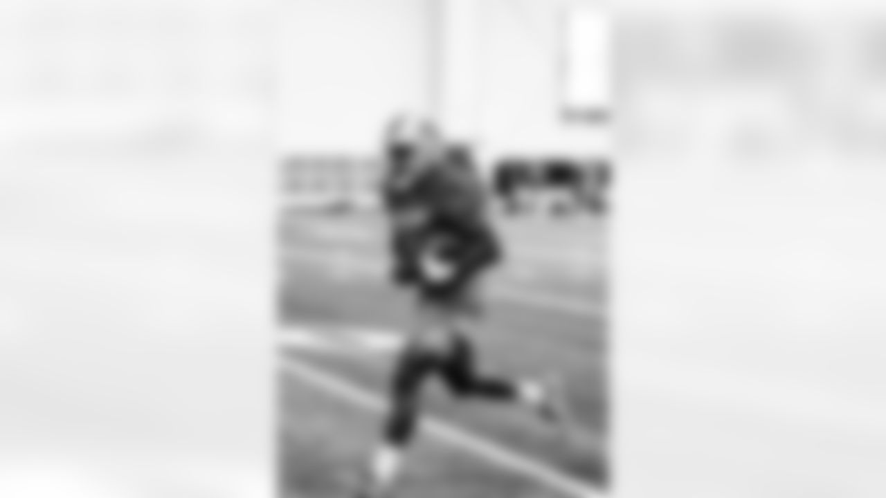 Detroit Lions fullback Jason Cabinda (45) during practice at the Lions training facility in Allen Park, MI on September 5, 2023. (Jeff Nguyen/Detroit Lions)