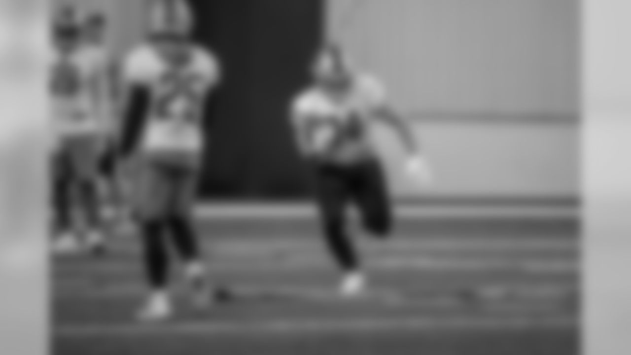 Detroit Lions running back Zach Zenner (34) during practice at the Detroit Lions training facility on Thursday, Dec. 6, 2018 in Allen Park, Mich. (Detroit Lions via AP)