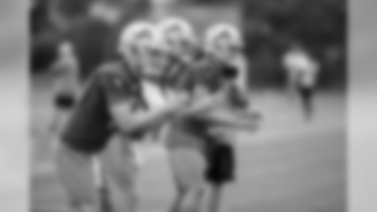 Detroit Lions quarterbacks during practice at the Detroit Lions training facility on Saturday, Sept. 8, 2018 in Allen Park, Mich. (Detroit Lions via AP)