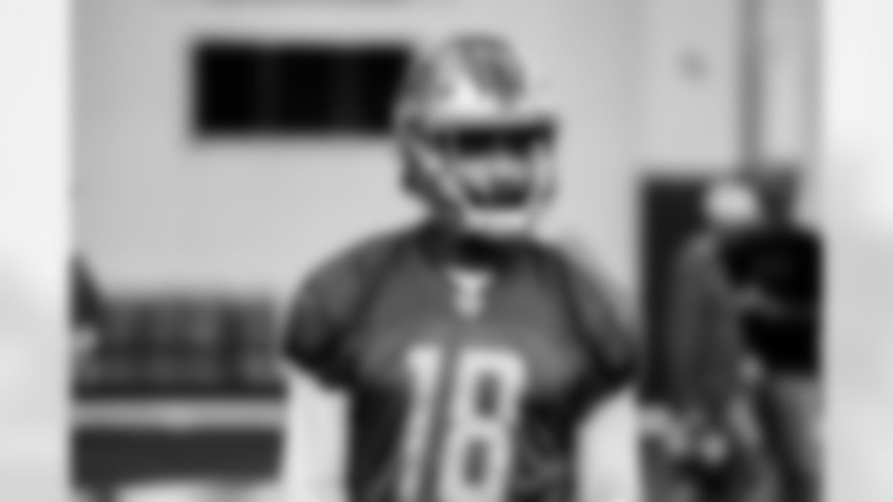 Detroit Lions wide receiver KhaDarel Hodge (18) during Lions practice at the Training Facility in Allen Park, MI on October 8, 2021. (Jeff Nguyen/Detroit Lions)