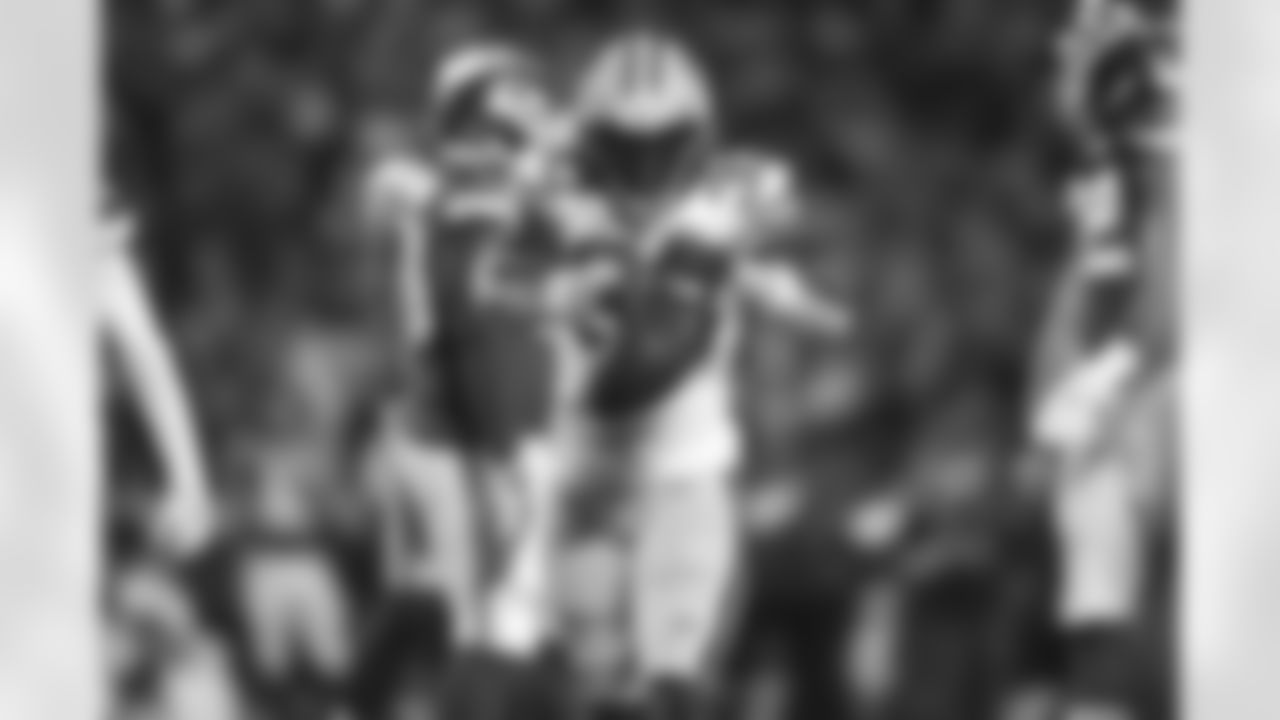 Green Bay Packers running back Jamaal Williams (30) celebrates during an NFL football game against the Kansas City Chiefs, Sunday, Oct. 27, 2019 in Kansas City, Mo. (Ben Liebenberg via AP)