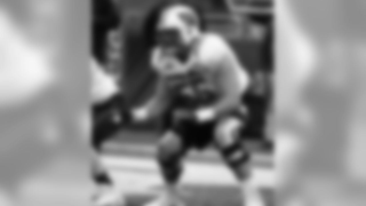 North offensive guard Beau Benzschawel of Wisconsin (66) during practice for Saturday's Senior Bowl college football game, Tuesday, Jan. 22, 2019, in Mobile, Ala. (AP Photo/Butch Dill)