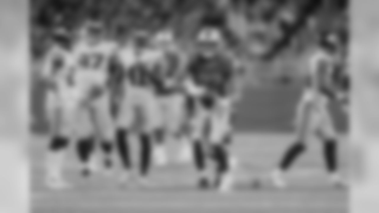 Detroit Lions tight end Logan Thomas (82) celebrates a first down during a NFL football game against the New York Giants Sunday, Oct. 27, 2019 in Detroit. (Detroit Lions via AP).