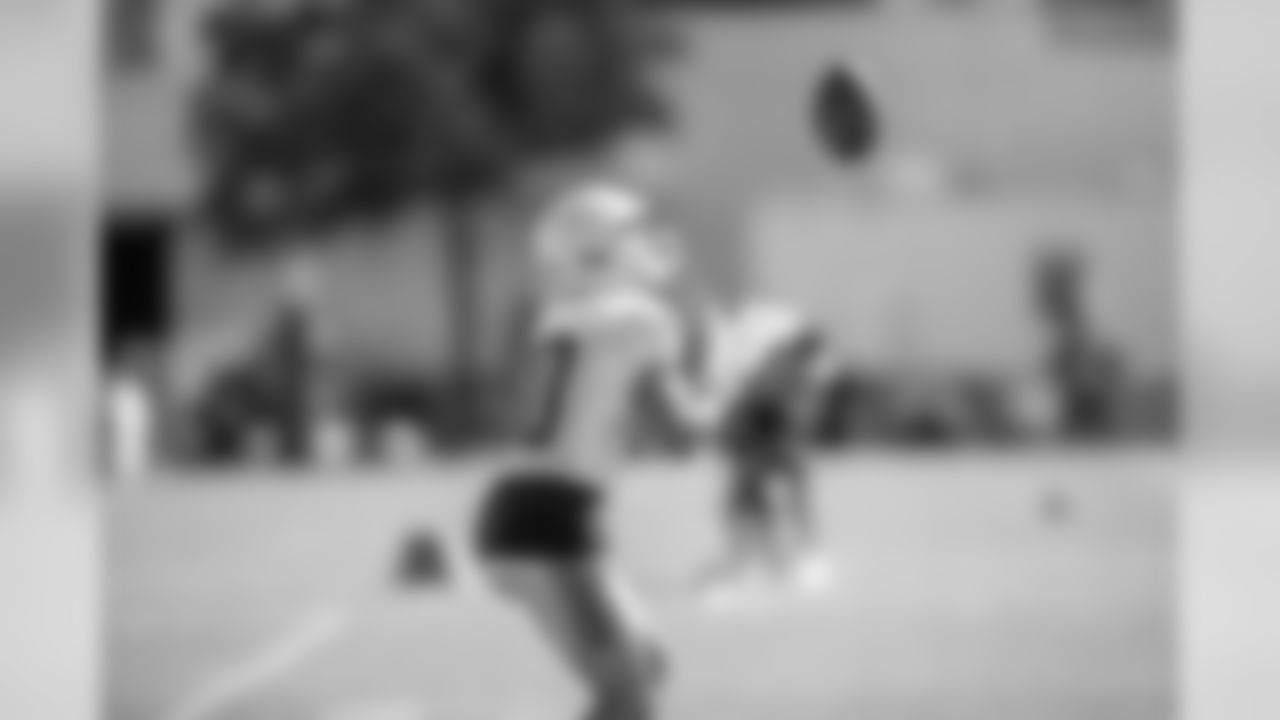 Detroit Lions wide receiver Danny Amendola (80) fields a punt during Day 7 of Detroit Lions Training Camp presented by Rocket Mortgage on Thursday, August 1, 2019 in Allen Park, Mich.