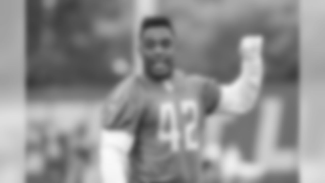 Detroit Lions linebacker Devon Kennard (42) during Day 4 of OTAs on Wednesday, May 29, 2019 in Allen Park, Mich. (Detroit Lions via AP)