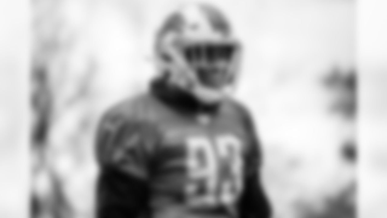 Detroit Lions defensive lineman Da'Shawn Hand (93) during Lions practice at the Training Facility in Allen Park, MI on October 30, 2020. (Jeff Nguyen/Detroit Lions)