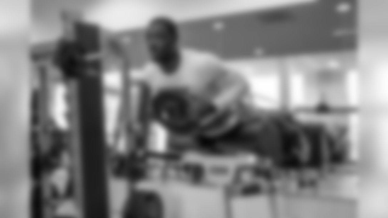 Detroit Lions wide receiver Andy Jones during the voluntary offseason workout program at the Detroit Lions training facility on Tuesday, April 16, 2019 in Allen Park, Mich. (Detroit Lions via AP)