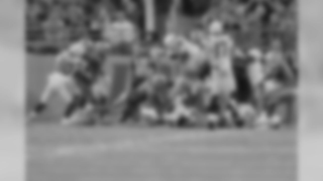 Detroit Lions force a fumble at the goal line during a NFL football game against the Los Angeles Chargers Sunday, Sept. 15, 2019 in Detroit. (Detroit Lions via AP).