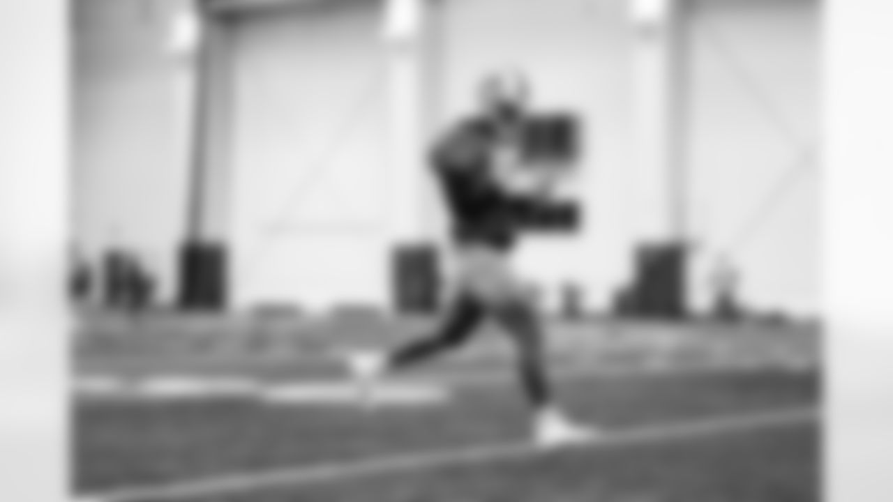 Detroit Lions tight end James Mitchell (82) during practice at the Lions Training Facility in Allen Park, MI on December 2, 2022. (Jeff Nguyen/Detroit Lions)