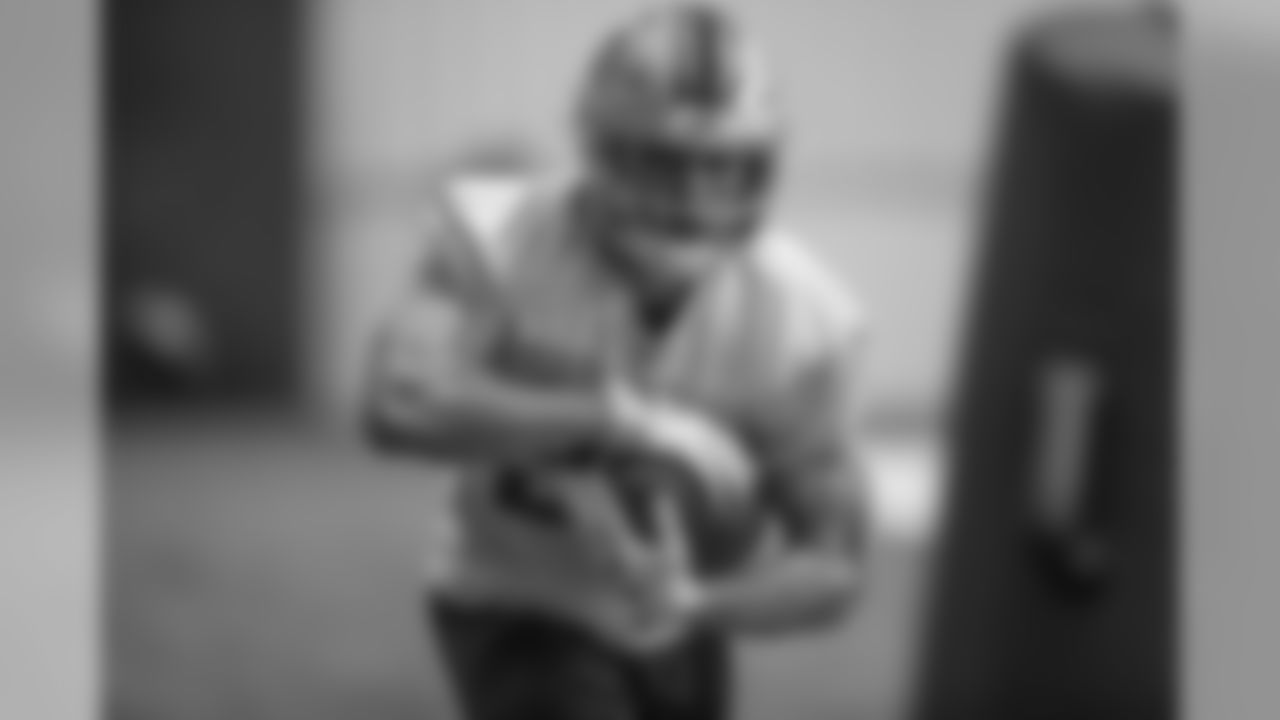 Detroit Lions running back Zach Zenner (34) during practice at the Detroit Lions training facility on Friday, Nov. 30, 2018 in Allen Park, Mich. (Detroit Lions via AP)