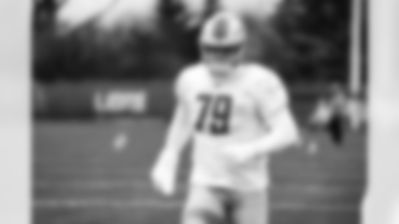 Detroit Lions defensive lineman John Cominsky (79) during practice at the Lions Training Facility in Allen Park, MI on November 16, 2022. (Jeff Nguyen/Detroit Lions)