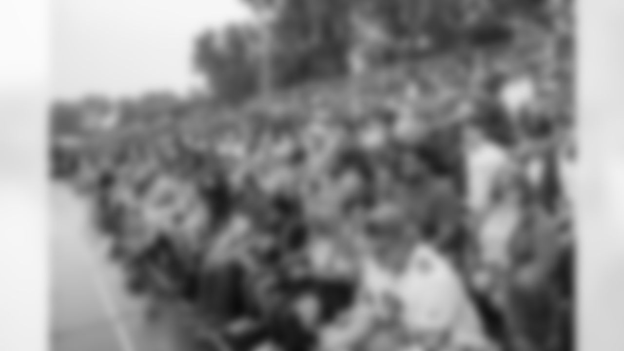 Fans watching practice from the stands during Lions Training Camp at the Training Facility in Allen Park,MI on August 5, 2022. (Steven Stark/Detroit Lions)