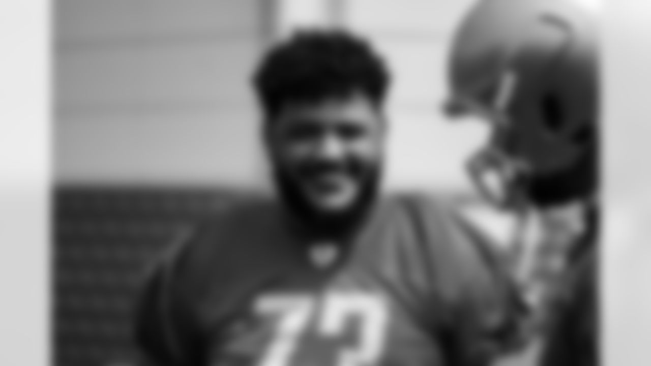 Detroit Lions guard Jonah Jackson (73) during minicamp at the Lions Training Facility in Allen Park, MI on June 7, 2023. (Jeff Nguyen/Detroit Lions)