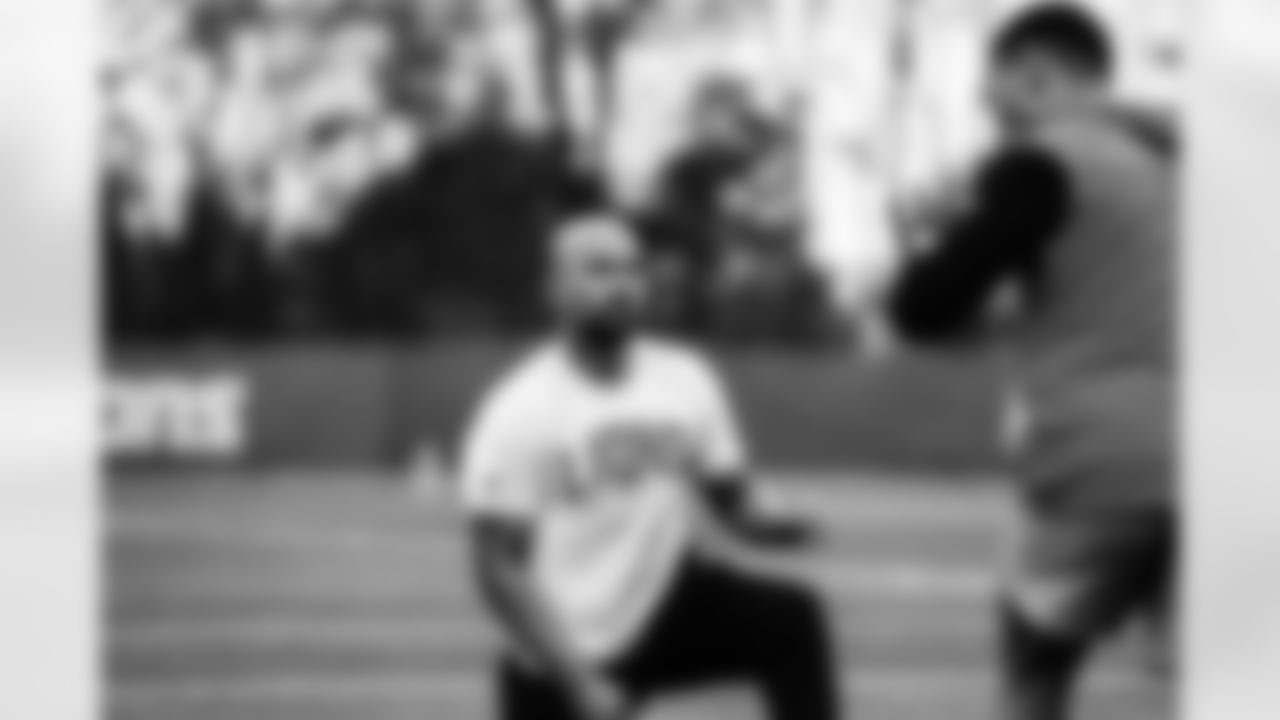 Detroit Lions Wide Receivers Coach Antwaan Randle El during a morning workout at the Lions training facility in Allen Park, MI on May 11, 2022. (Jeff Nguyen/Detroit Lions)