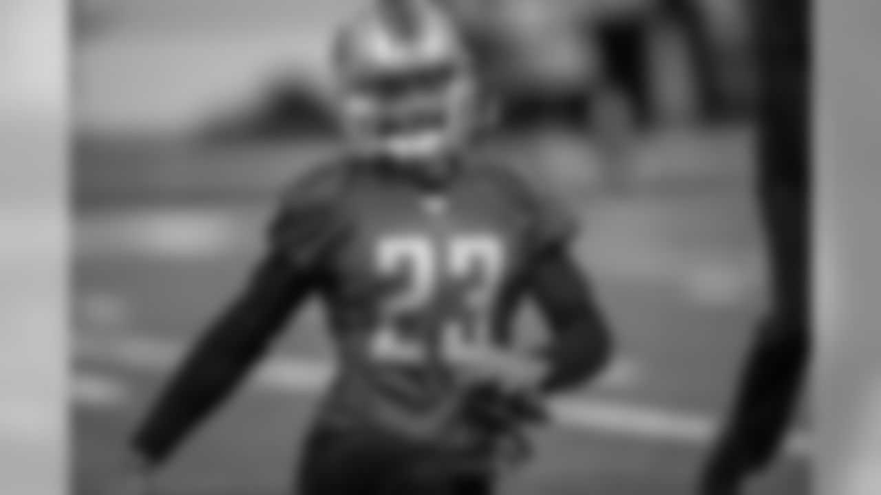 Detroit Lions cornerback Darius Slay (23) during practice at the Detroit Lions training facility on Friday, Dec. 21, 2018 in Allen Park, Mich. (Detroit Lions via AP)