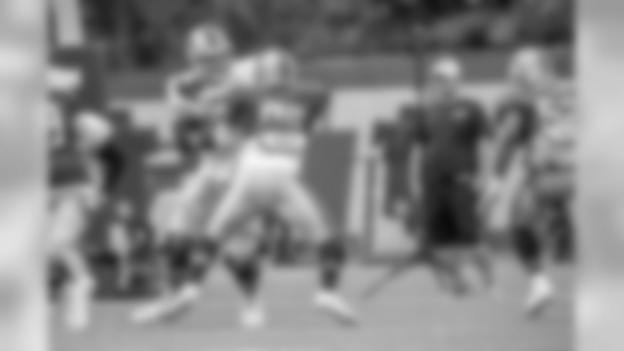 Detroit Lions tackle Taylor Decker (68) during Day 14 of 2019 Detroit Lions Training Camp presented by Rocket Mortgage on Sunday, Aug. 11, 2019 in Allen Park, Mich. (Detroit Lions via AP)