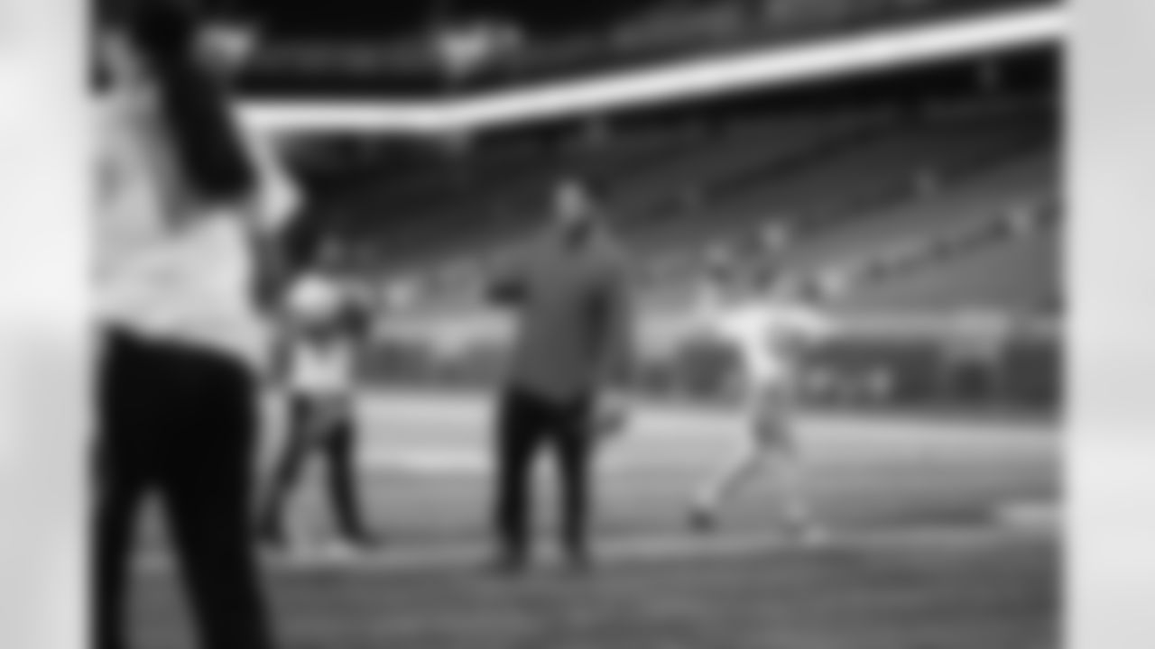 Girls Flag Football Clinic at Ford Field in Detroit, MI on March 28, 2023. (Jeff Nguyen/Detroit Lions)