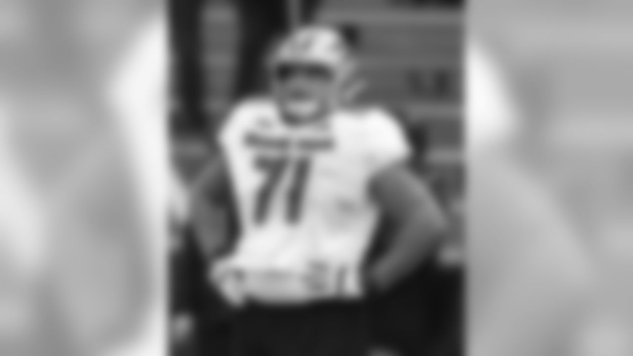 North offensive tackle Dalton Risner of Kansas State (71) during practice for Saturday's Senior Bowl college football game, Tuesday, Jan. 22, 2019, in Mobile, Ala. (AP Photo/Butch Dill)