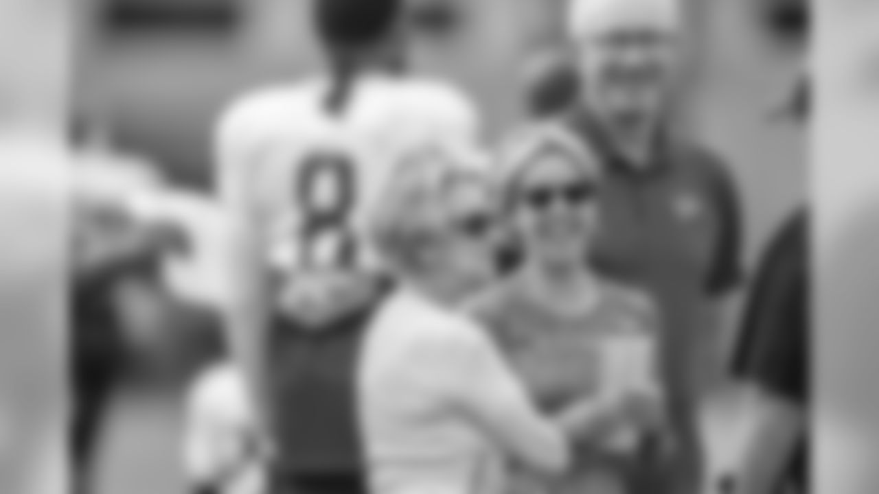 Detroit Lions owner and chairman Martha Firestone Ford and Detroit Lions vice chair Sheila Ford Hamp during Day 11 of 2019 Detroit Lions Training Camp presented by Rocket Mortgage on Tuesday, Aug. 6, 2019 in Allen Park, Mich. (Detroit Lions via AP)
