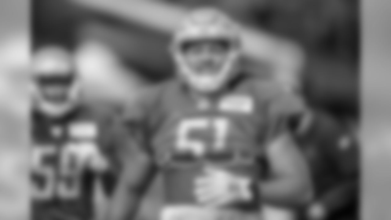 Detroit Lions linebacker Jahlani Tavai (51) during Day 4 of 2019 Detroit Lions Training Camp presented by Rocket Mortgage on Sunday, July 28, 2019 in Allen Park, Mich. (Detroit Lions via AP)