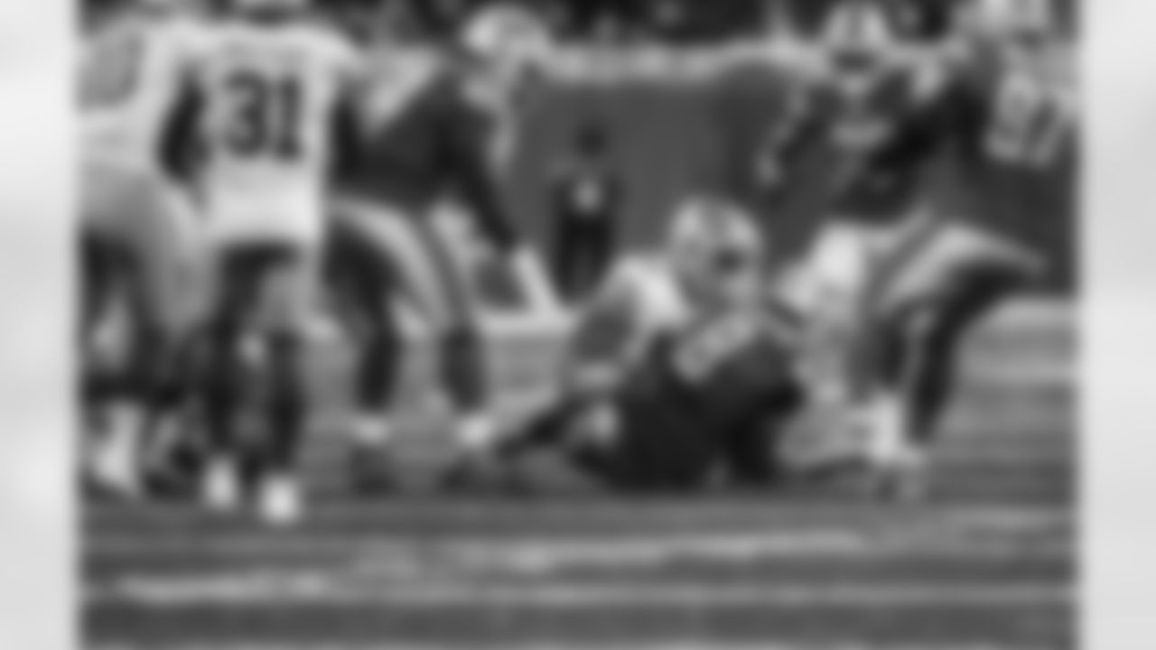 Detroit Lions linebacker Jamie Collins Sr. (8) recovers a fumble during a NFL football game against the San Francisco 49ers on Sunday, September 12, 2021 in Detroit, MI. (Jeff Nguyen/Detroit Lions).